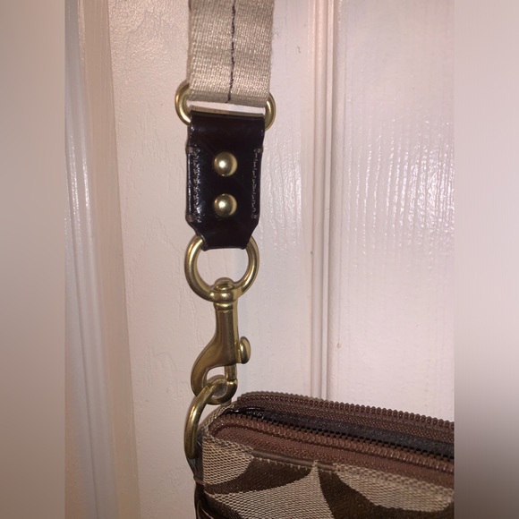 Coach Cross Body Bag Logo Print-canvas/tan - Picture 12 of 14